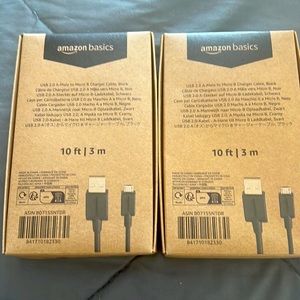 USB 2.0 A-Male to Micro B charger cable - 10ft. $15 for both